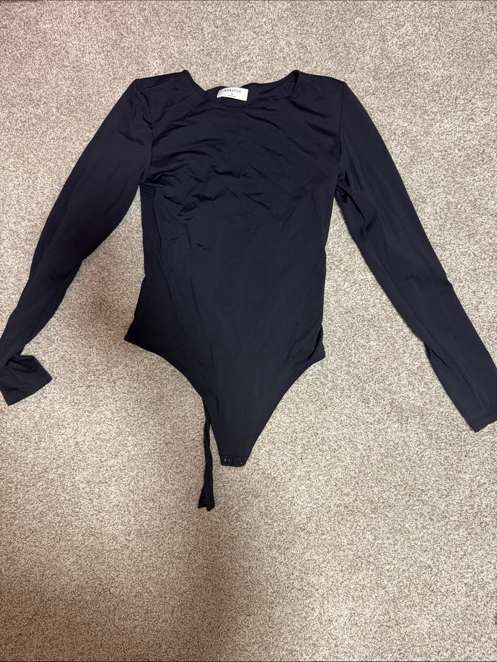 Babaton Black Long Sleeve One-Piece Bodysuit
